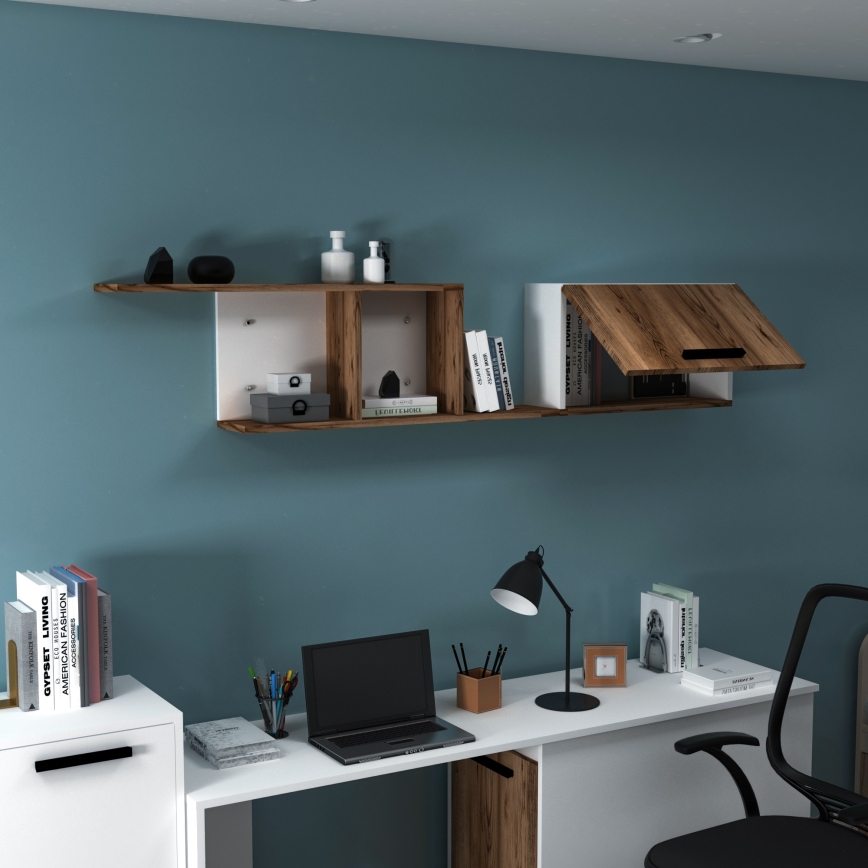 Fali polc NEWRA 35x150 cm barna