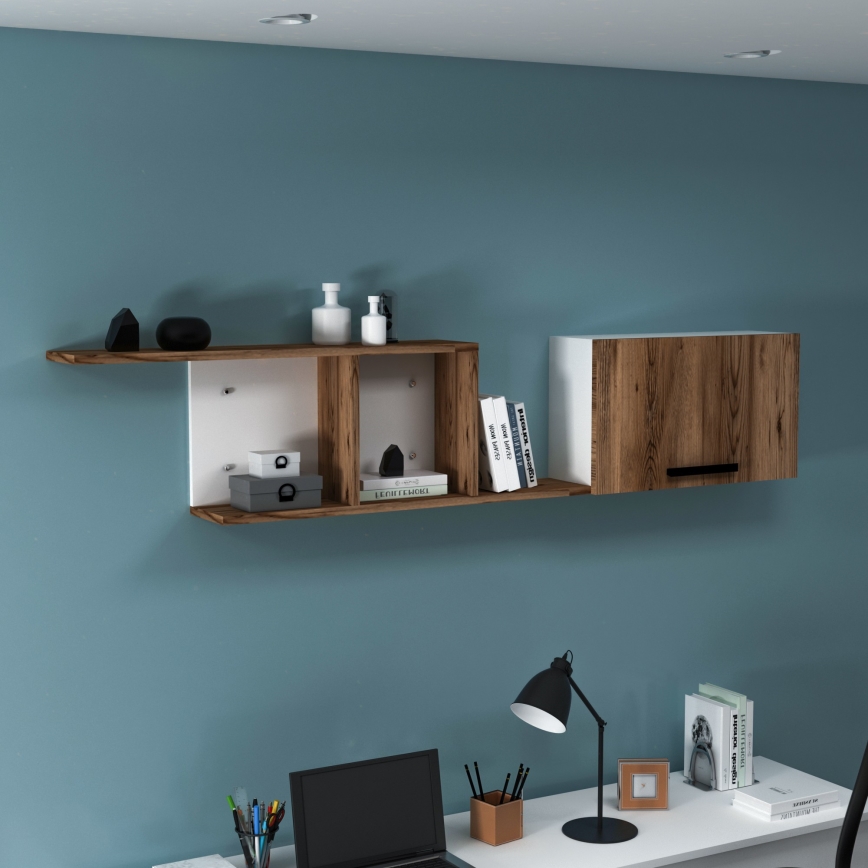 Fali polc NEWRA 35x150 cm barna