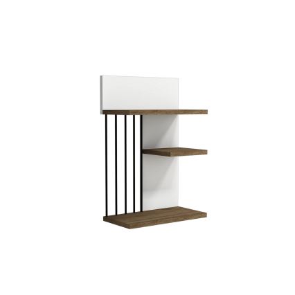 Fali polc NEZMA 60x40 cm fehér/barna/fekete