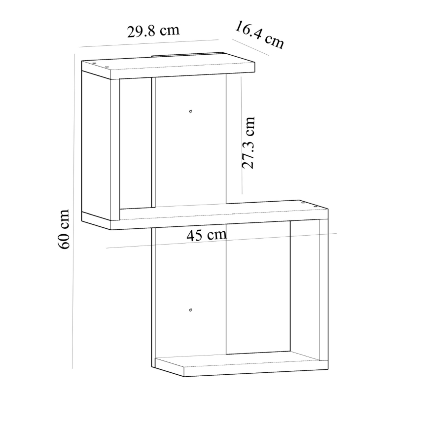 Fali polc OCTA 60x45 cm fehér