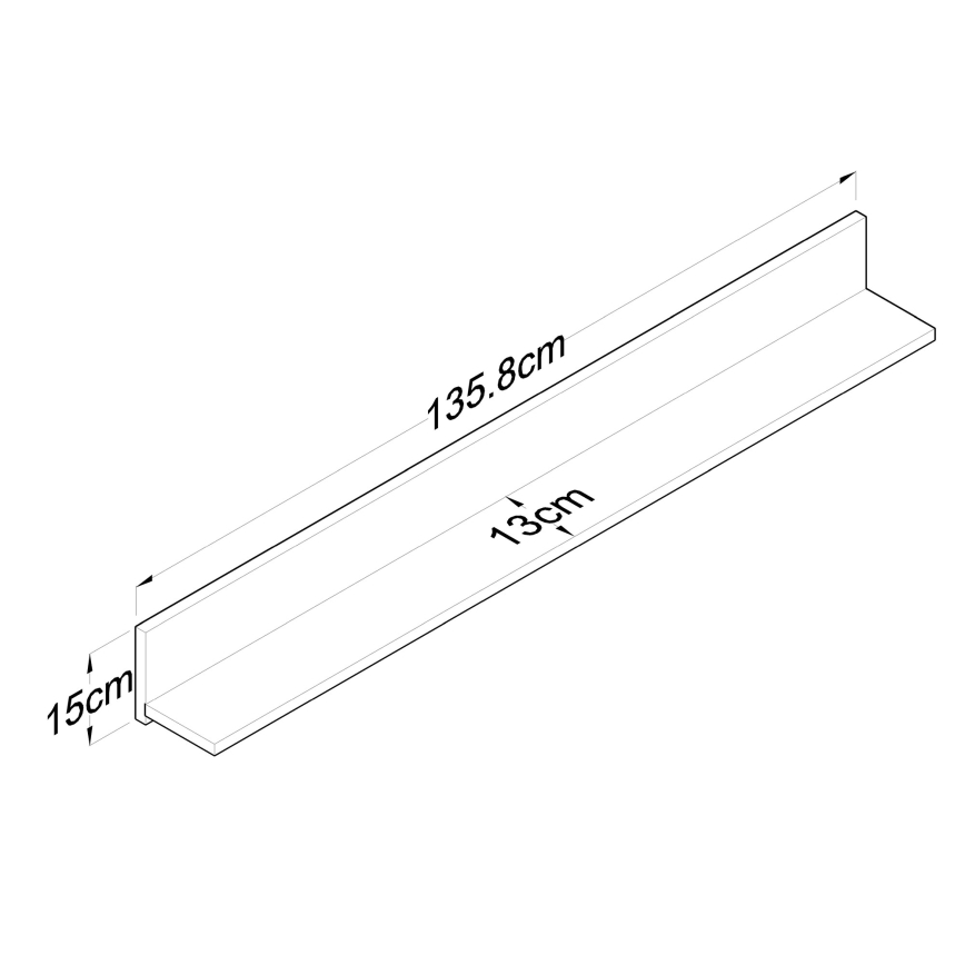 Fali polc RANI 135,8x15 cm barna