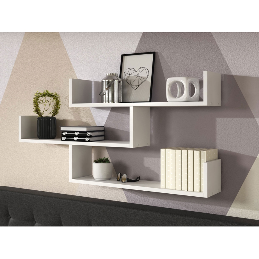 Fali polc TRIO 55x119 cm fehér