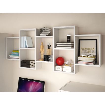 Fali polc TRIO 65x161 cm fehér