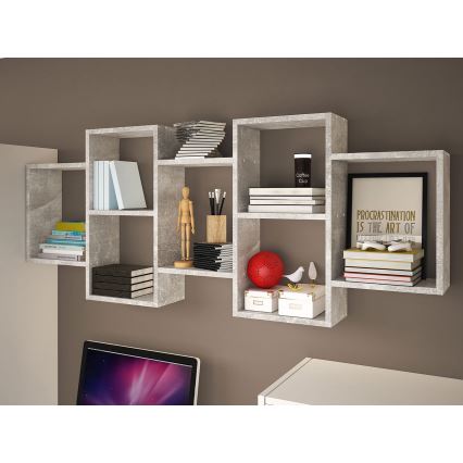 Fali polc TRIO 65x161 cm szürke