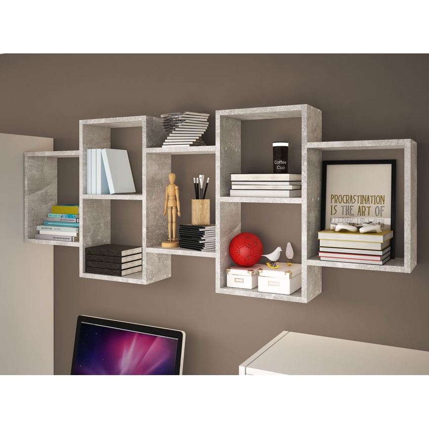 Fali polc TRIO 65x161 cm szürke