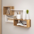Fali polc TRIO 87x54x18 cm Wotan tölgy/fehér