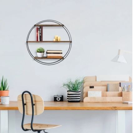 Fali polc TULIPA 60x15 cm lucfenyő/fekete