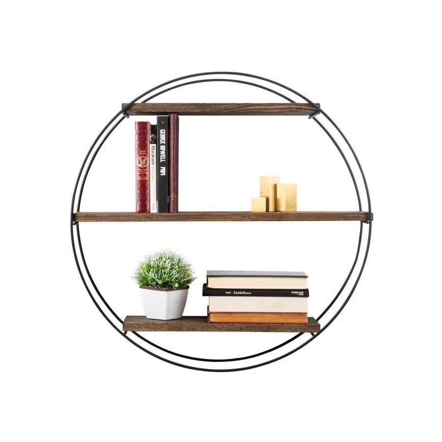 Fali polc TULIPA 60x15 cm lucfenyő/fekete