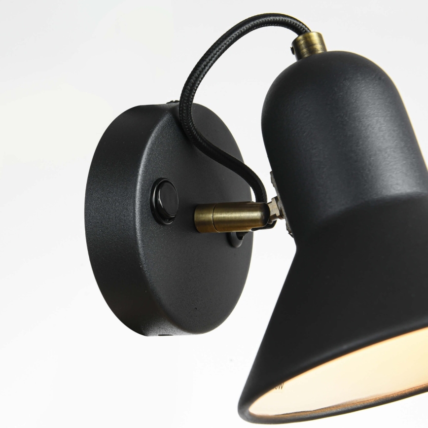 Fali spotlámpa ASTAMA 1xE27/40W/230V fekete/sárgaréz