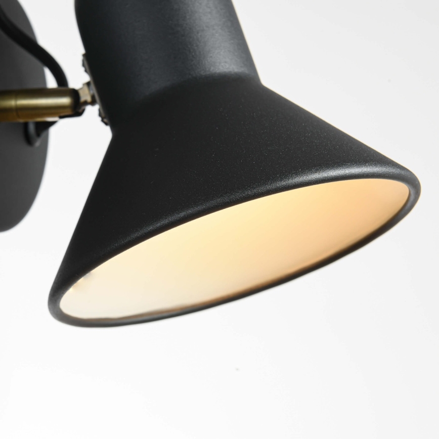 Fali spotlámpa ASTAMA 1xE27/40W/230V fekete/sárgaréz