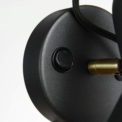 Fali spotlámpa ASTAMA 1xE27/40W/230V fekete/sárgaréz