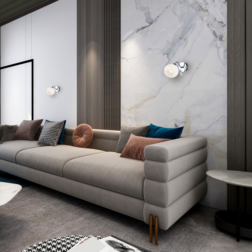 Fali spotlámpa CONNOR 1xE27/15W/230V fényezett króm/fehér