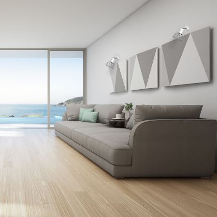 Fali spotlámpa DANTE 1xGU10/25W/230V fehér/fényezett króm