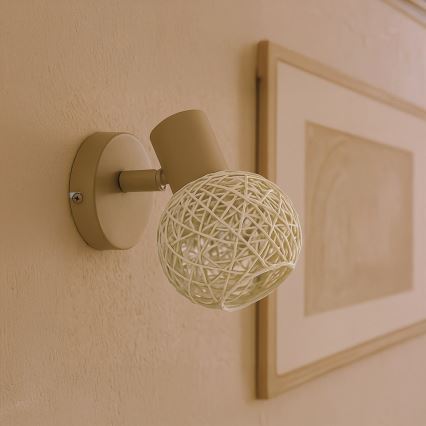 Fali spotlámpa DEX 1xE14/10W/230V bézs/krémszínű