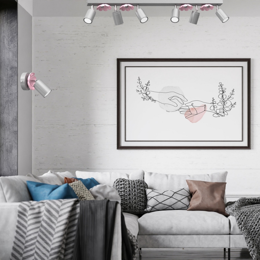 Fali spotlámpa FLOWER 1xGU10/8W/230V matt króm