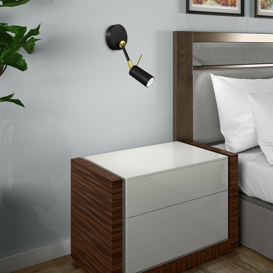 Fali spotlámpa IRIS 1xGU10/MR11/40W/230V fekete/arany