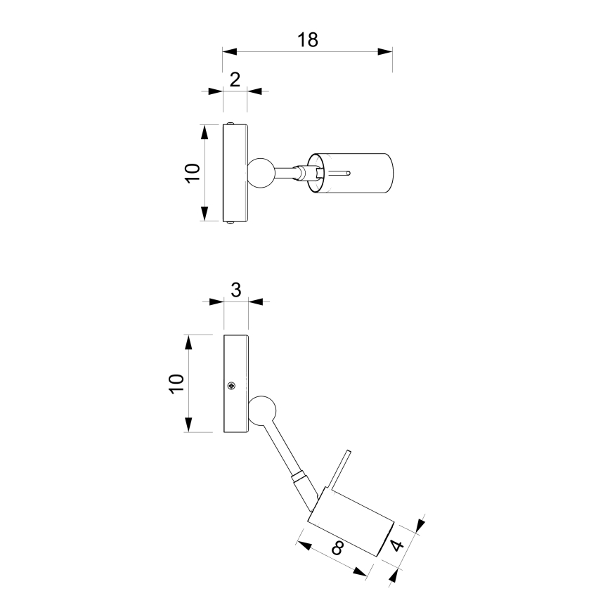 Fali spotlámpa IRIS 1xGU10/MR11/40W/230V fekete/arany