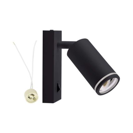 Fali spotlámpa kapcsolóval 1xGU10/35W/230V fekete