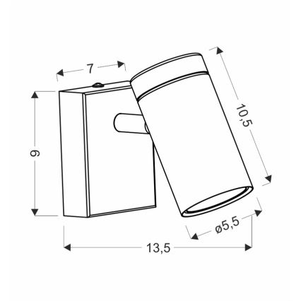 Fali spotlámpa LAGOS 1xGU10/15W/230V fekete/barna
