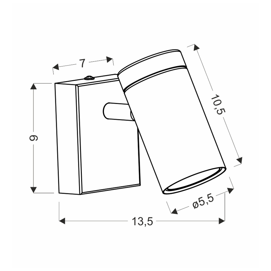 Fali spotlámpa LAGOS 1xGU10/15W/230V fekete/barna