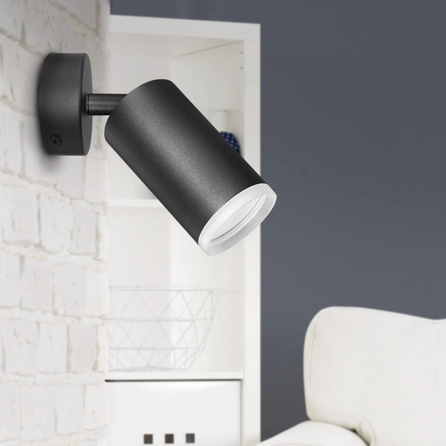 Fali spotlámpa LONDON 1xGU10/10W/230V fekete