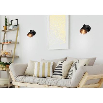 Fali spotlámpa NERIA 1xE14/40W/230V fekete/réz