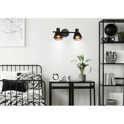 Fali spotlámpa NERIA 2xE14/40W/230V fekete/réz