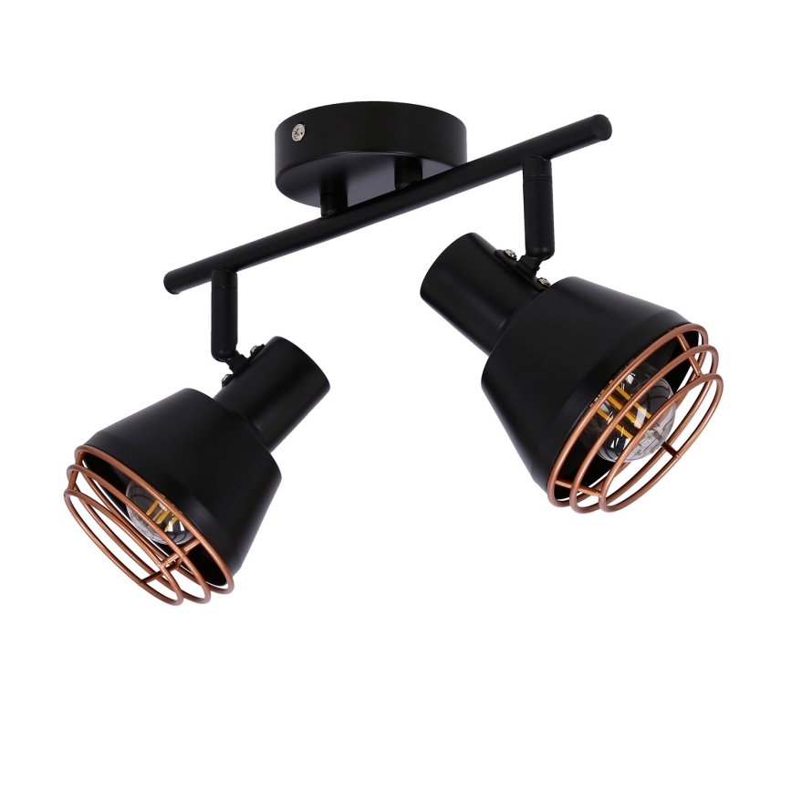 Fali spotlámpa NERIA 2xE14/40W/230V fekete/réz