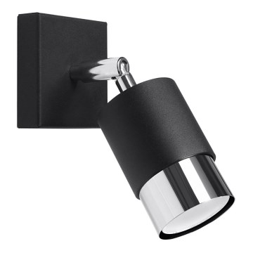 Fali spotlámpa NERO 1xGU10/40W/230V fekete/fényes króm