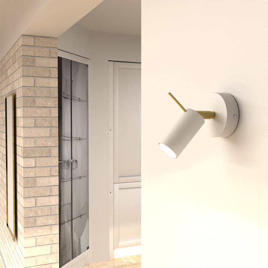 Fali spotlámpa PRESTON 1xGU10/40W/230V fehér/arany