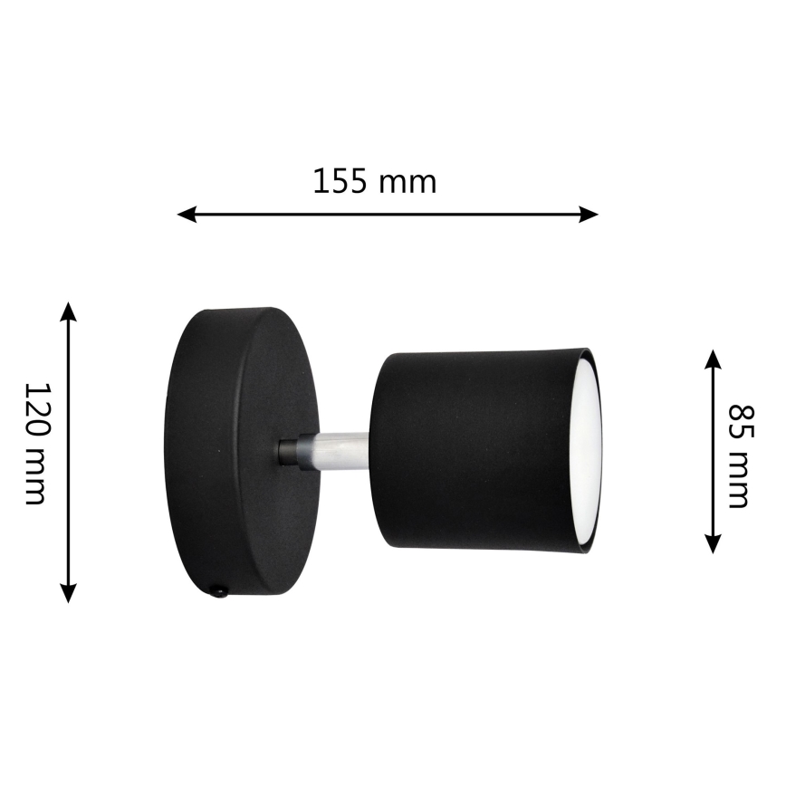 Fali spotlámpa PUNTA 1xGX53/10W/230V fekete