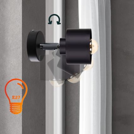 Fali spotlámpa SIMPLY BLACK 1xE27/60W/230V