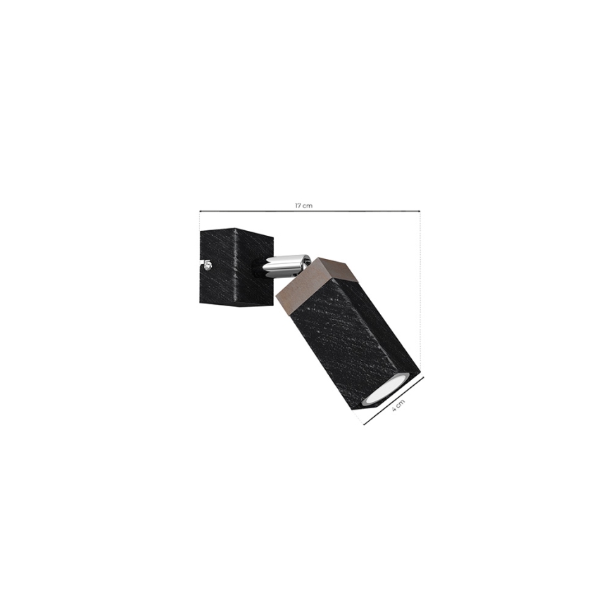 Fali spotlámpa SOLO 1xGU10/MR11/40W/230V fekete