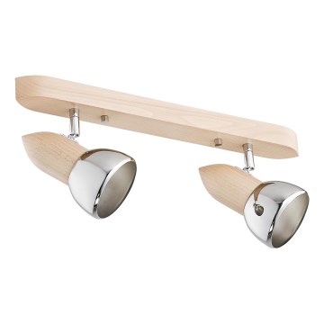 Fali spotlámpa SPARK 2xE27/15W/230V bükkfa