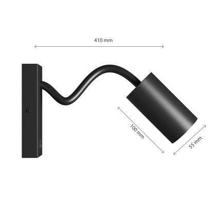 Fali spotlámpa SQUALLA VARIOSA 1xGU10/10W/230V fekete