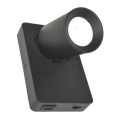 Fali spotlámpa TAFT 1xGU10/30W/230V USB fekete