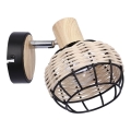 Fali spotlámpa TAJGA 1xE14/40W/230V rattan/fekete