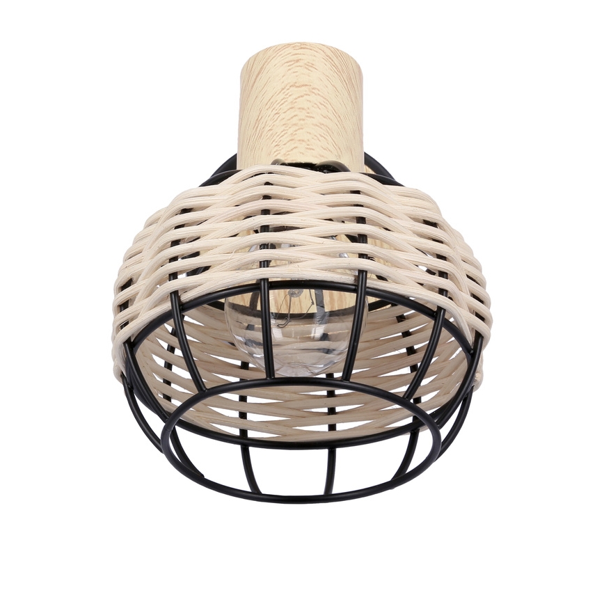 Fali spotlámpa TAJGA 1xE14/40W/230V rattan/fekete