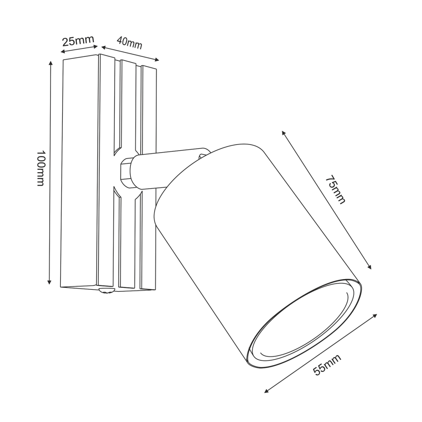 Fali spotlámpa TERRA 1xGU10/8W/230V fehér/tölgy