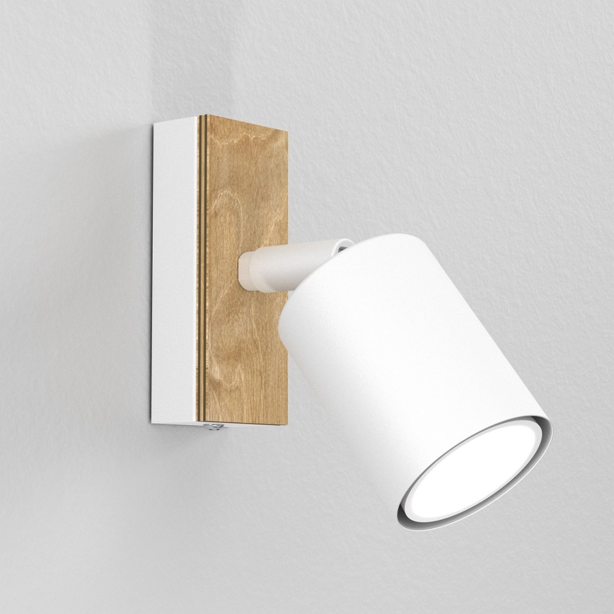 Fali spotlámpa TULON 1xGU10/8W/230V fehér/tölgy