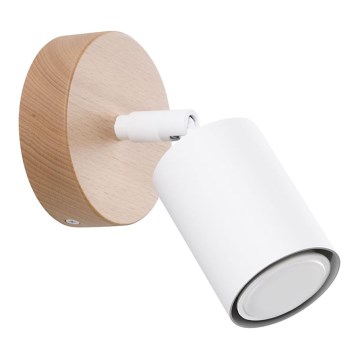Fali spotlámpa VERDO 1xGU10/10W/230V fehér/bükkfa