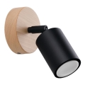 Fali spotlámpa VERDO 1xGU10/10W/230V fekete/bükkfa