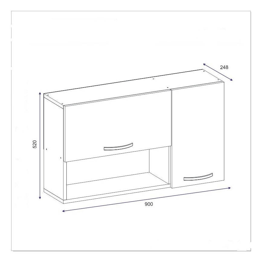 Fali szekrény AKASYA 52x90 cm fehér
