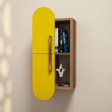 Fali szekrény ROSE 80x35 cm sárga/barna