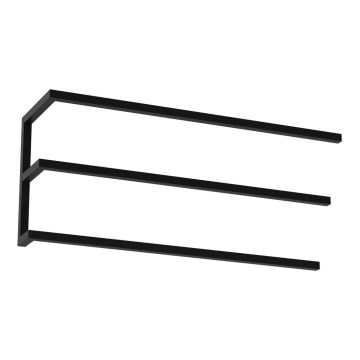 Fali törölközőtartó 25x60 cm fekete