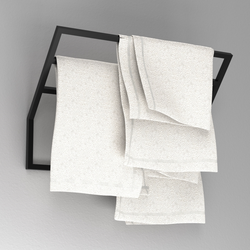 Fali törölközőtartó 37x60 cm fekete