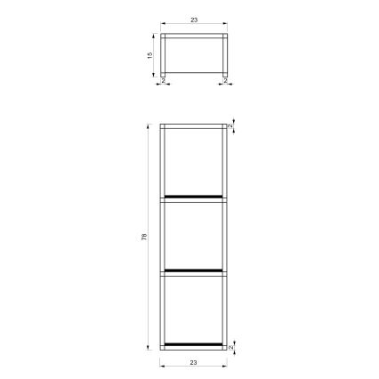 Fali törölközőtartó 78x23 cm fehér