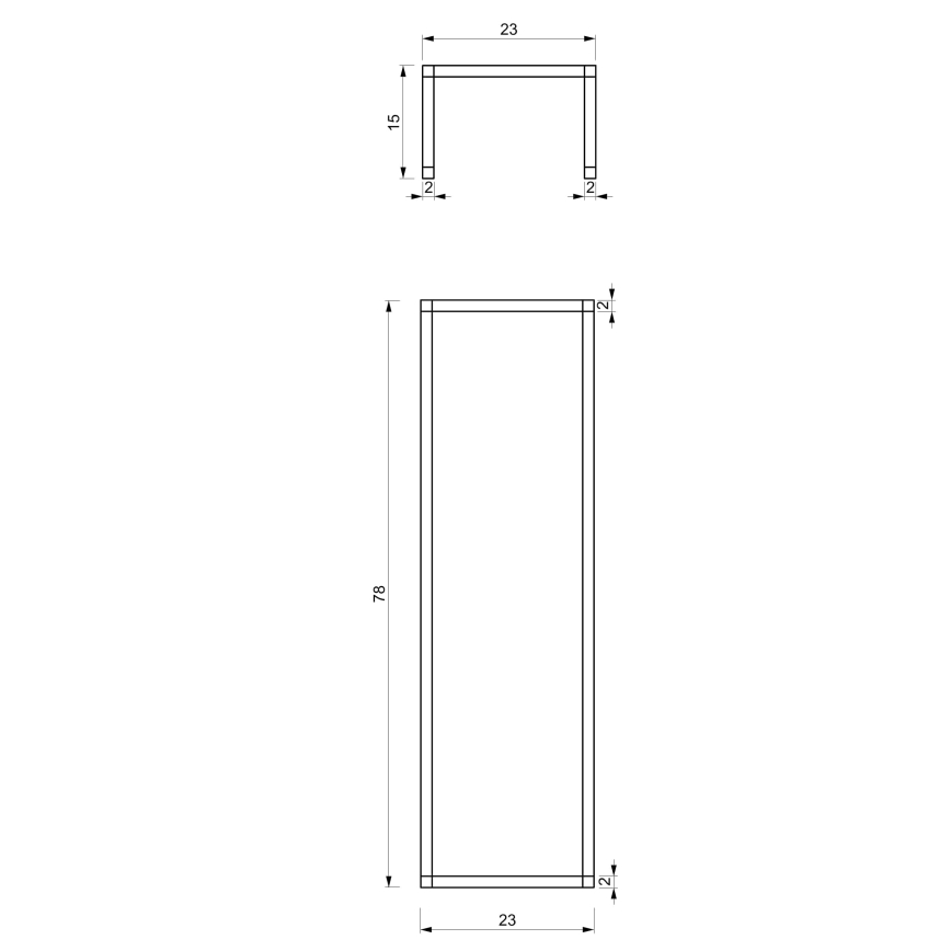 Fali törölközőtartó 78x23 cm fekete