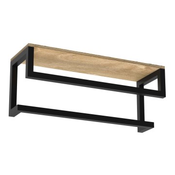 Fali törölközőtartó polccal 14x40 cm fekete