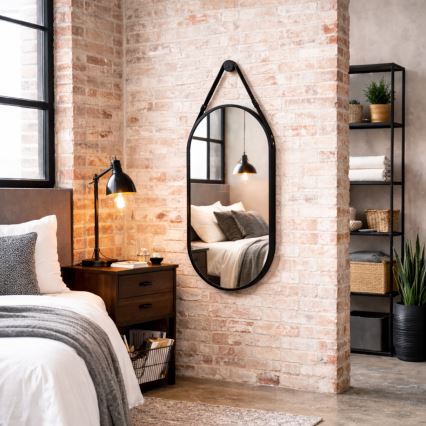 Fali tükör BIBI 100x50 cm fekete